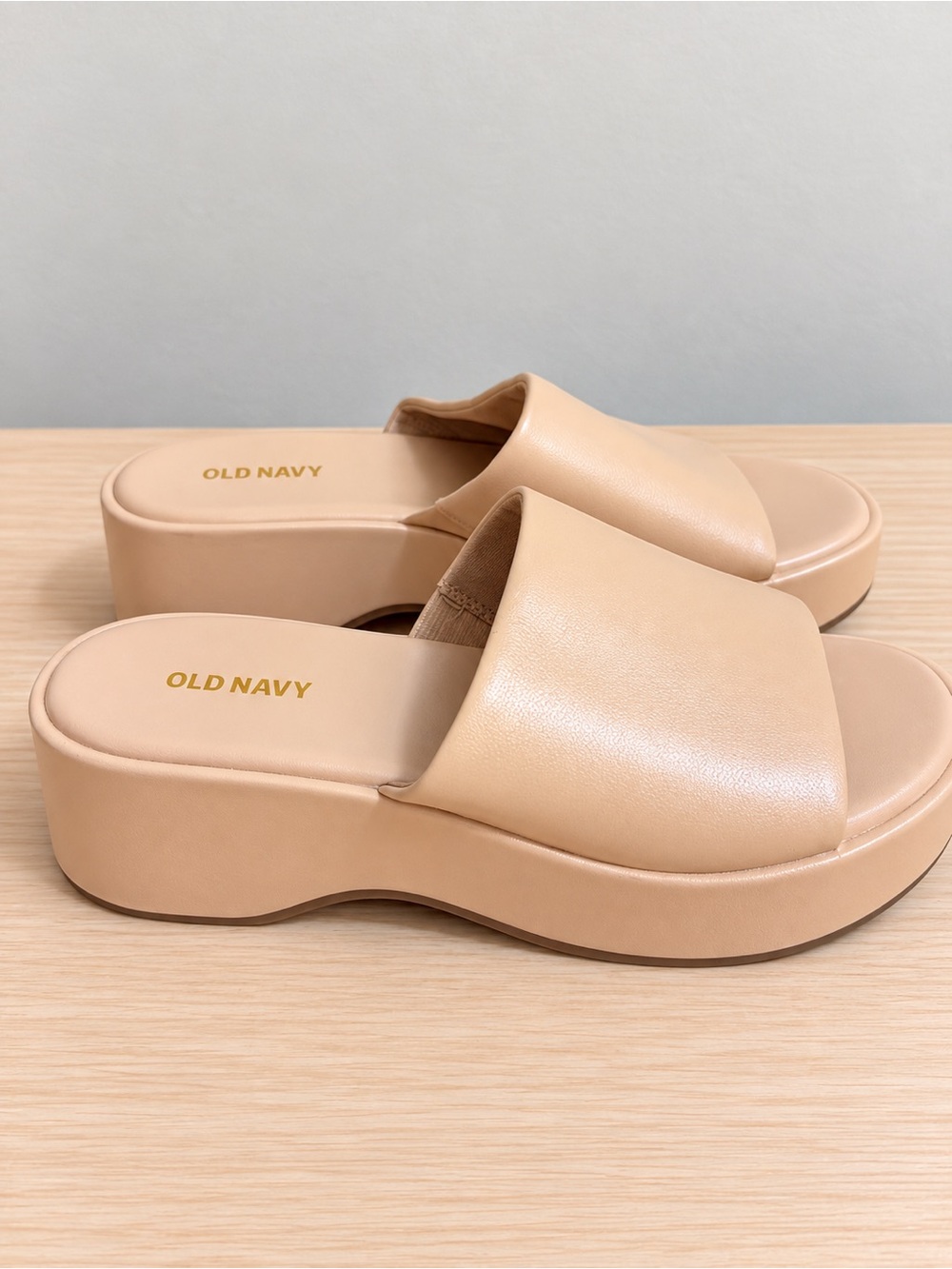 Old Navy Nude Platform Slide Mules